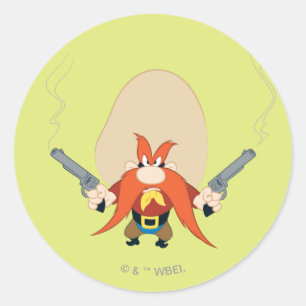 Adesivo Redondo Yosemite Sam para trás