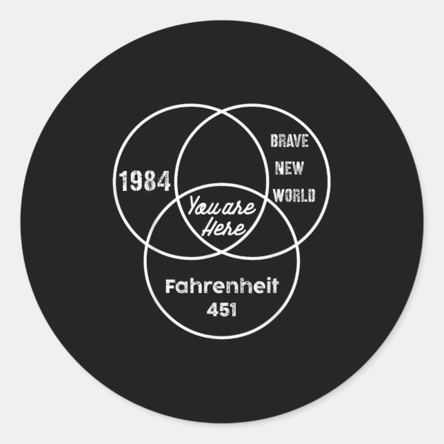 Adesivo Redondo You Are Here 1984 Brave New World  (Frente)