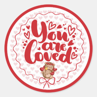 Adesivo Redondo You Are Loved Cute Valentine's Day Round Sticker