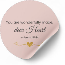 Adesivo Redondo You Are Wonderfully Made Christian Sticker 