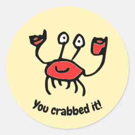 Adesivo Redondo You Crabbed It! Reward Stickers for Kids