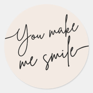 Adesivo Redondo “You Make Me Smile” Cute Encouragement Sticker