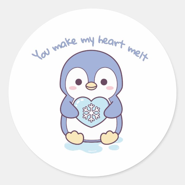 Adesivo Redondo You Make My Heart Melt Sticker (Frente)