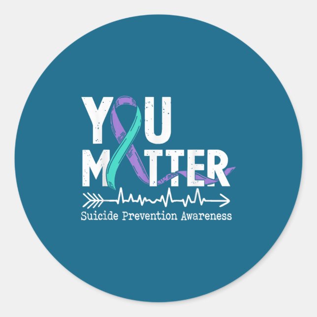 Adesivo Redondo You Semicolon Suicide Prevention Awareness Week  (Frente)