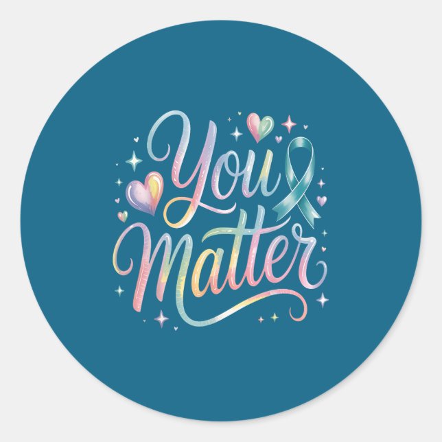 Adesivo Redondo You Suicide Prevention Awareness  (Frente)