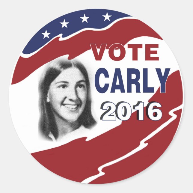Adesivo Redondo Young Carly Fiorina (Frente)