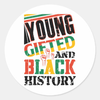 Adesivo Redondo Young Gifted And Black History 