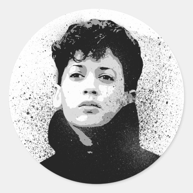 Adesivo Redondo Young Kamala Harris Grafite Art (Frente)