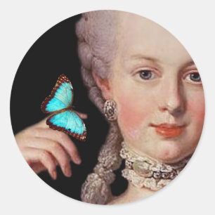 Adesivo Redondo Young Marie Antoinette com borboleta