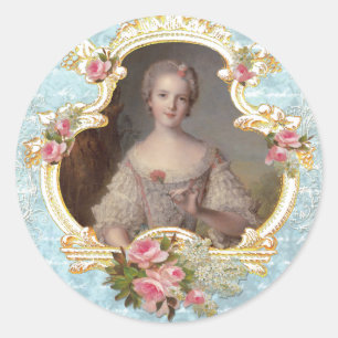 Adesivo Redondo Young Marie Antoinette n Pink Roses Stickers