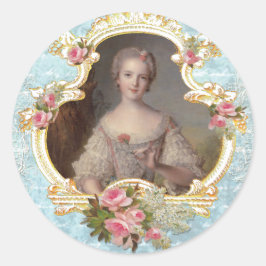 Adesivo Redondo Young Marie Antoinette n Pink Roses Stickers