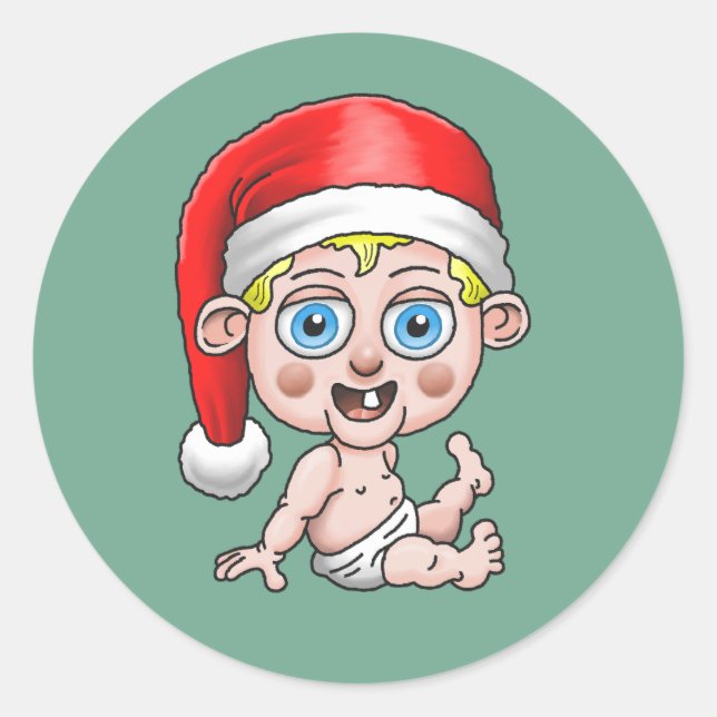 Adesivo Redondo Young Santa Claus (Frente)