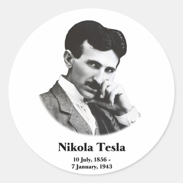 Adesivo Redondo Young Tesla (Frente)