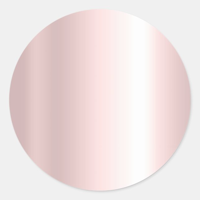 Adesivo Redondo Your Custom Text Elegant Template Blank Rose Gold (Frente)