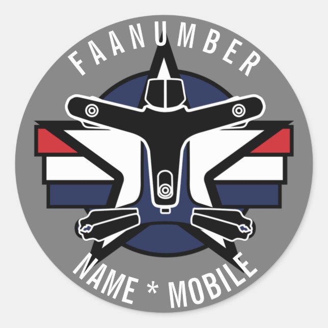 Adesivo Redondo Your input Drone Sticker with CREATIVE DRONE logo (Frente)