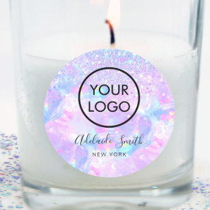 Adesivo Redondo your logo purple opal classic round sticker