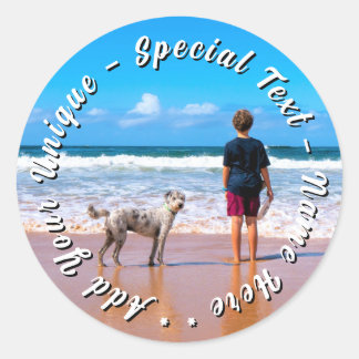Adesivo Redondo Your Pet Photo Stickers Personalized Text