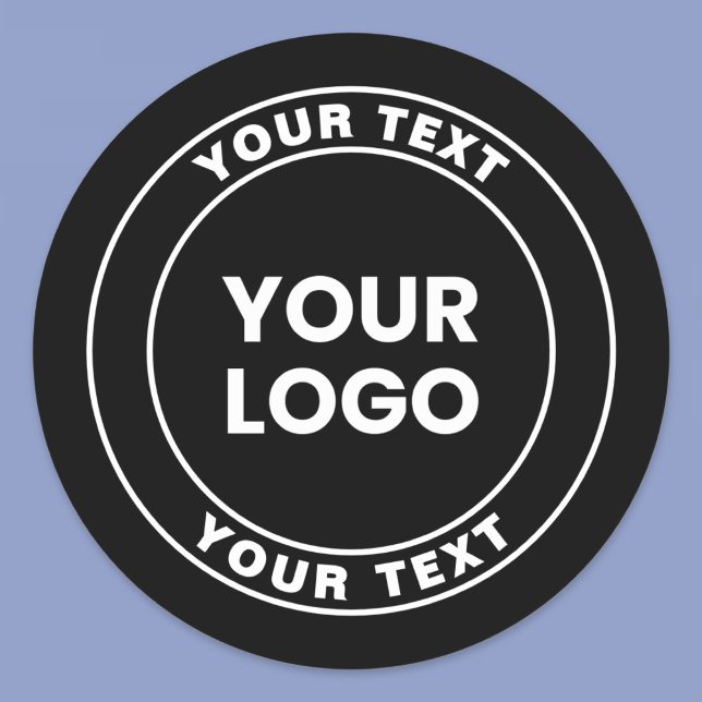 Adesivo Redondo Your Uploaded Logo + Bold Circular Text  (Criador carregado)