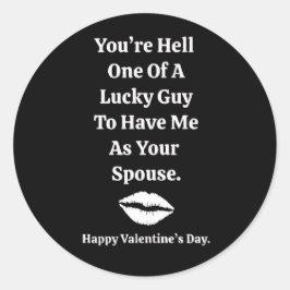 Adesivo Redondo You're One Lucky Guy Valentine's Day 