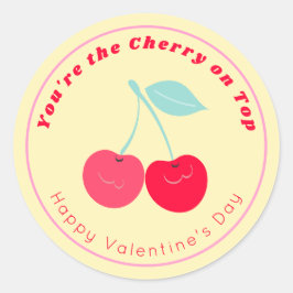 Adesivo Redondo You're The Cherry On Top Valentine Red & Yellow