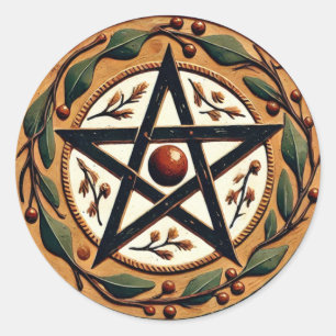 Adesivo Redondo Yule Pentacle