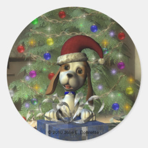 Adesivo Redondo Yule Puppy Round Sticker