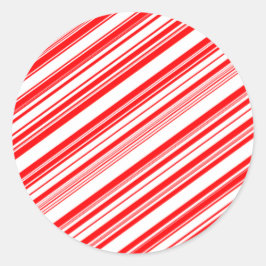 Adesivo Redondo Yuletide Candy Cane de Natal White 4Stella