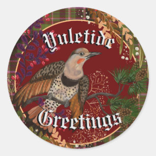 Adesivo Redondo Yuletide Saudações Norte Flicker