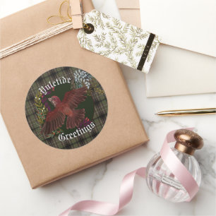 Adesivo Redondo Yuletide Saudações Purple Finch