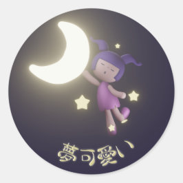Adesivo Redondo Yume Kawaii Luna