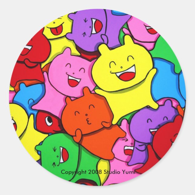 Adesivo Redondo Yummy Everywhere Stickers (Frente)