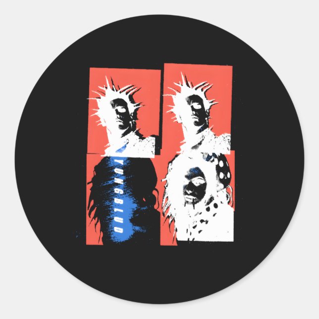 Adesivo Redondo Yungblud Oficial Preto PradHappy (Frente)