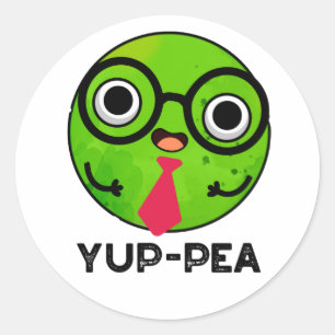Adesivo Redondo Yup-pea Funny Yuppie Veggie Pea Pun