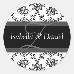 Adesivo Redondo Z Monogramas Para Selos De Convite Para Casamento