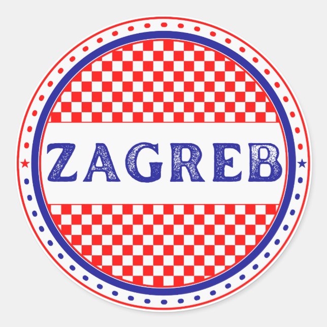 Adesivo Redondo Zagreb City Pride Emblem – Croatian Identity (Frente)