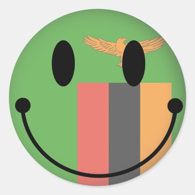 Adesivo Redondo Zâmbia (Frente)