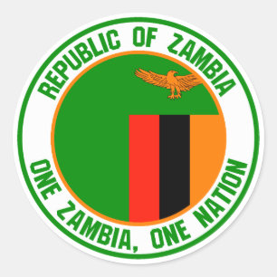 Adesivo Redondo Zâmbia Round Emblem