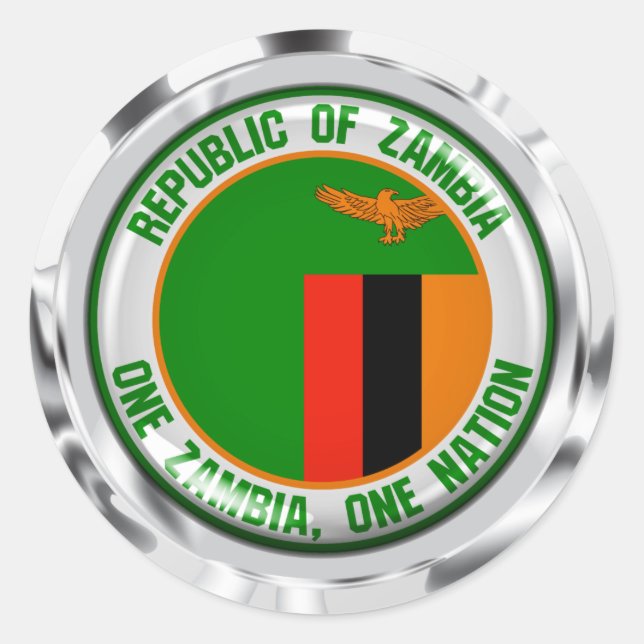 Adesivo Redondo Zâmbia Round Emblem (Frente)