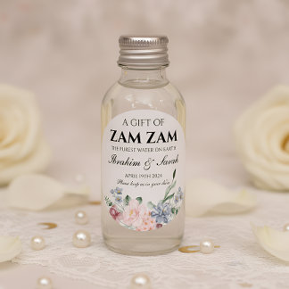Adesivo Redondo zamzam water nikah mulim casamento favorito floral