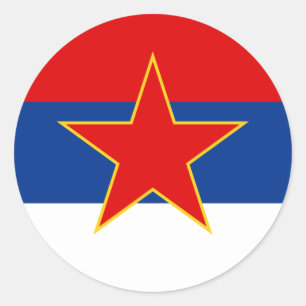 Adesivo Redondo Zastava Srbije, bandeira sérvio