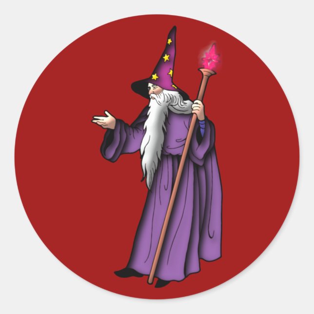 Adesivo Redondo zauberer wizard (Frente)