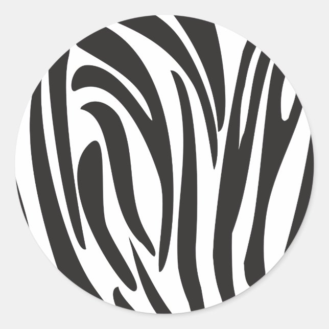 Adesivo Redondo Zebra Black and White Stripes Trendy design (Frente)