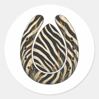 Adesivo Redondo Zebra Botanical Hoofprint Nature Sticker
