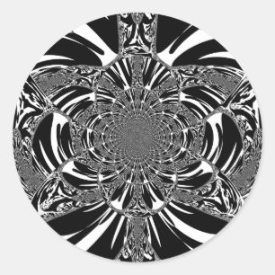 Adesivo Redondo Zebra circular Caleidoscópio Impressão de arte