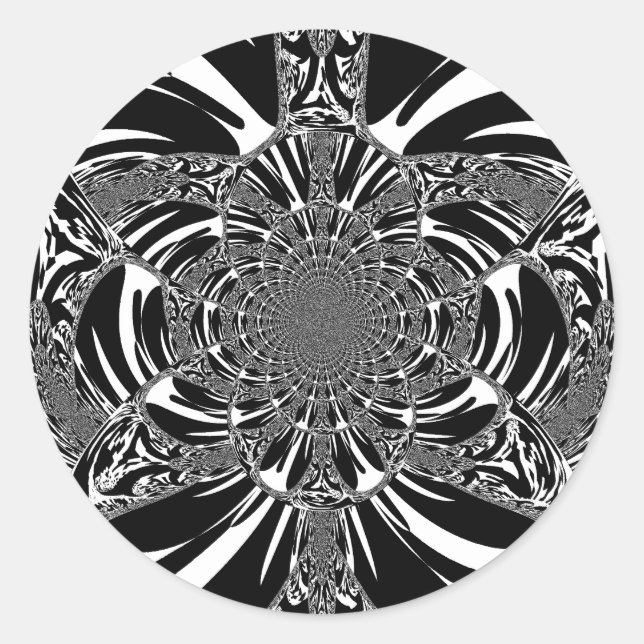 Adesivo Redondo Zebra circular Caleidoscópio Impressão de arte (Frente)
