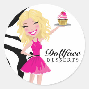 Adesivo Redondo Zebra de Blondie de 311 sobremesas de Dollface
