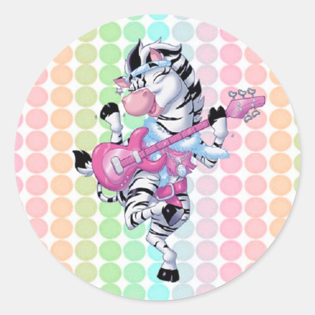 Adesivo Redondo Zebra e Bolinhas para Sticker/Dança (Frente)