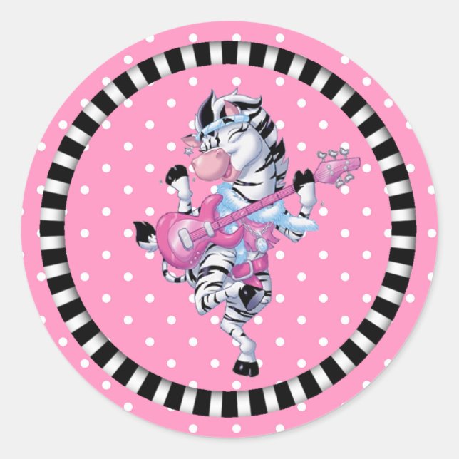 Adesivo Redondo Zebra e Bolinhas para Sticker/Dança (Frente)