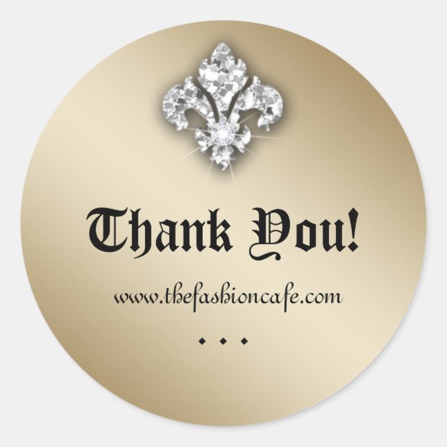 Adesivo Redondo Zebra Fleur de lis Glitter Dourada (Frente)