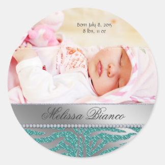 Adesivo Redondo Zebra Jewelry Baby Girl Sticker Silver Teto 2